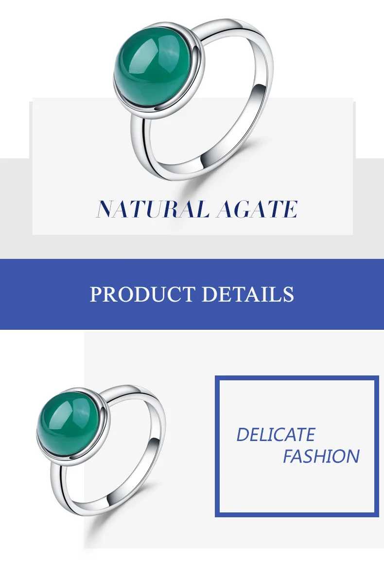Gem's балет натуральный зеленый агат, натуральный камень кольцо Простой 925 пробы серебро зеленый оникс кольца для женщин ювелирные украшения Bague Bijoux