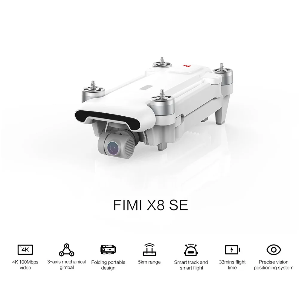 FIMI X8 SE 5 км с видом от первого лица 3-осевому гидростабилизатору 4K Камера gps 33mins время полета RC Дрон Квадрокоптер RTF