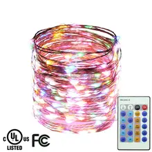 15 м/49FT 300 светодиодный s медный провод теплый белый пульт дистанционного светодиодный гирлянда Звездные огни Рождественские сказочные огни+ UL CE Проводной адаптер