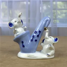 Креативные кружки из фарфора Sax играя слон миниатюрный керамический Новинка декор искусство и ремесло орнамент бижутерия мебель