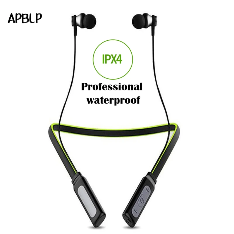 

APBLP Wireless Headphone Bluetooth IPX4 Waterproof Earbuds Magnetic Headset Earphones With Microphone For Phone Sport