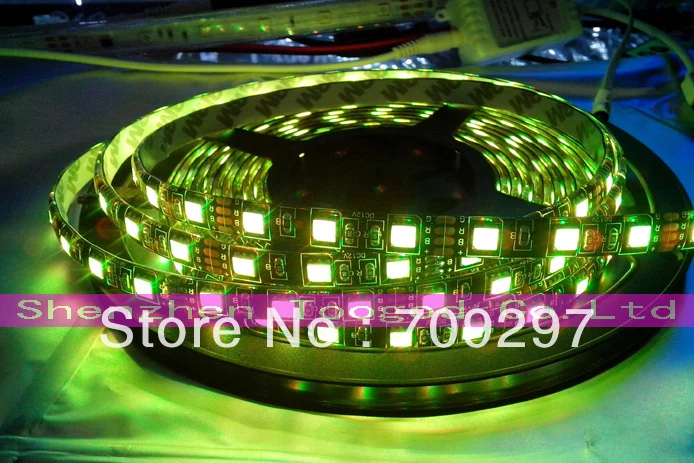 Бесплатная доставка DHL 50 м/лот 300LED черная печатная плата RGB полоса IP65