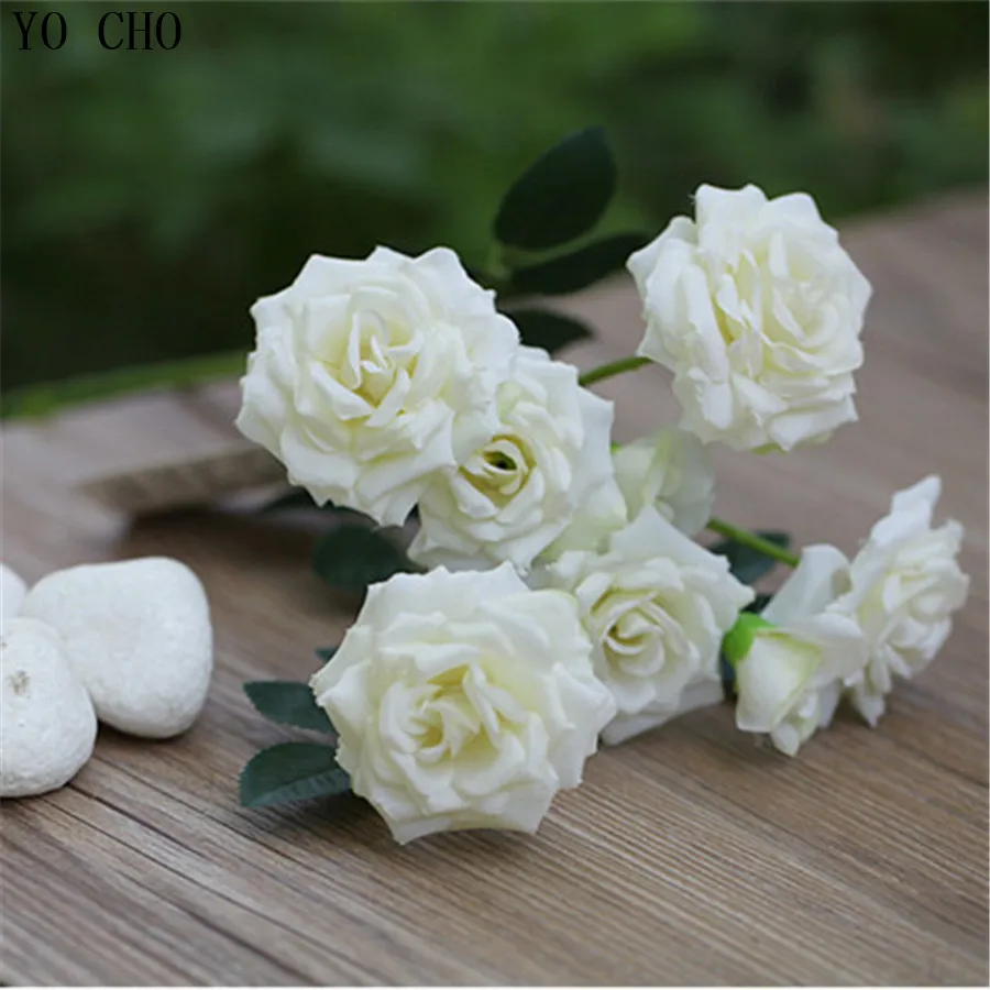 YO CHO Roses artificial flowers for wedding decorative peony silk bridal bouquet wedding arch fake flower fake roses Home Decor YO CHO Roses artificial flowers for wedding decorative peony silk bridal bouquet wedding arch fake flower fake roses Home Decor