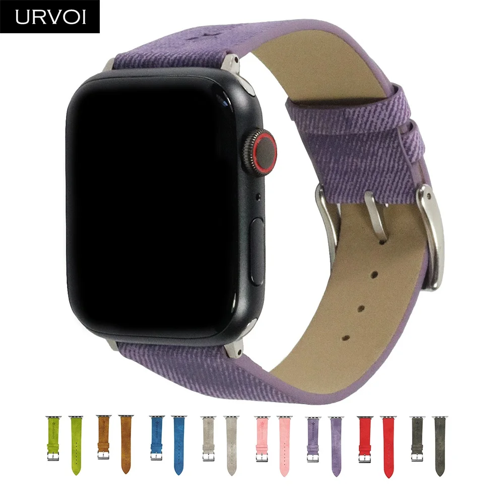 URVOI ремешок для apple watch series 4 3 2 1 ремешок для iwatch PU кожаный браслет Удобный прочный дизайн с пряжкой 40 44 мм