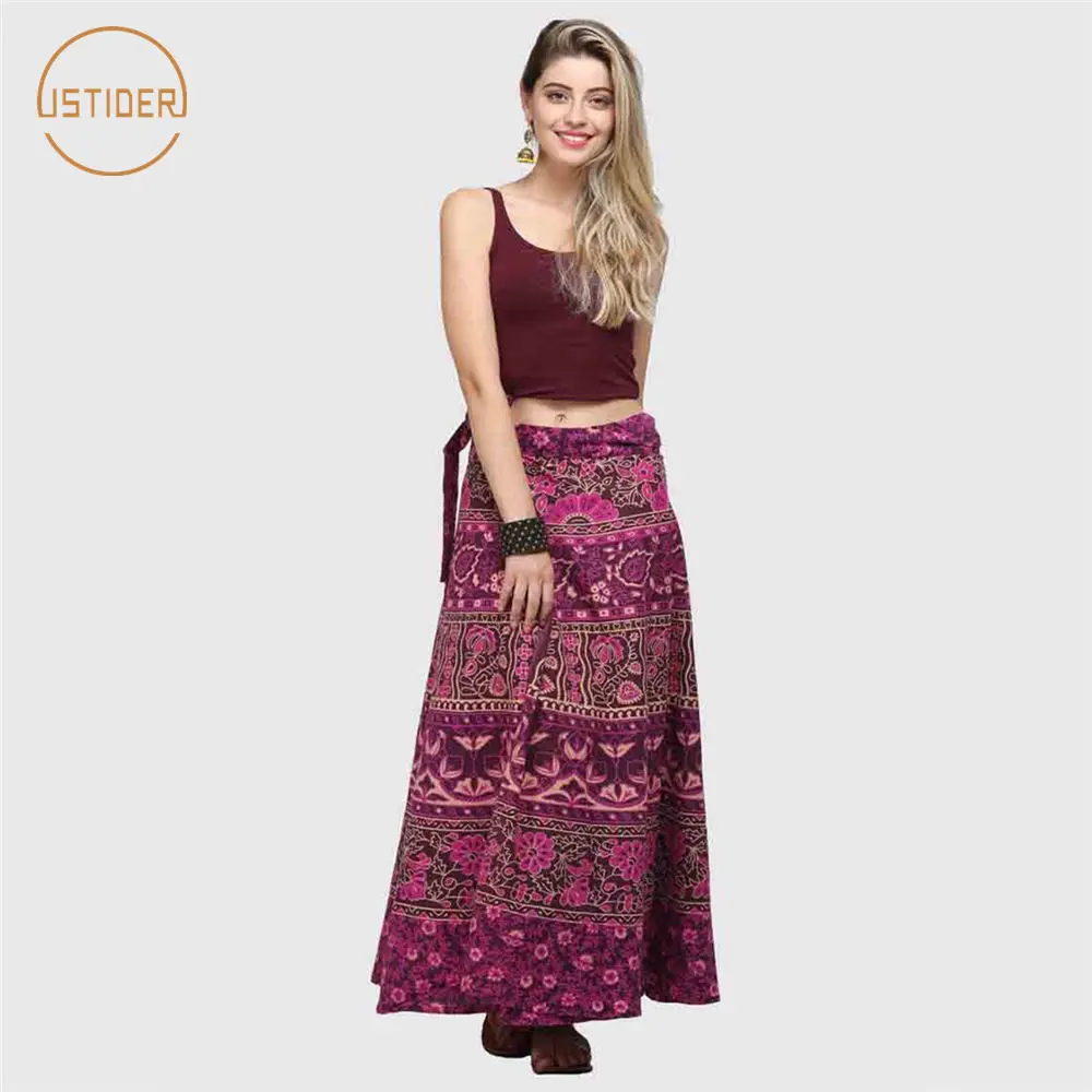 ISTider 3D цветочный принт женские юбки для танцев галстук цельные модные длинные макси юбки для женщин полиэстер галстук из мягкой ткани сексуальные макси юбки