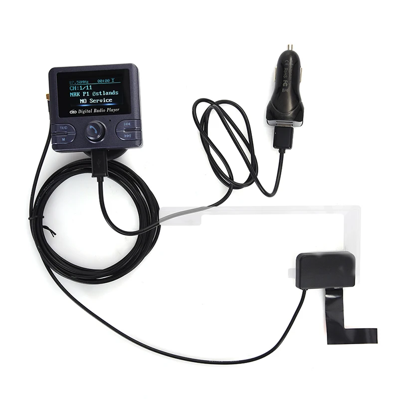 Car Digital Radio Adapter with Music Streaming SMB DAB antenna FM transmitter Bluetooth audio handsfree phone TF card MP3 player