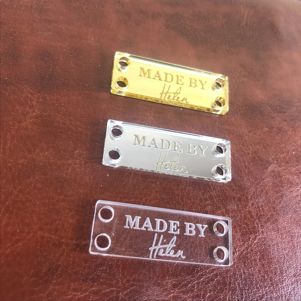 Custom acrylic tag,clothing tag,sewing on acrylic labels tags,crochet hatsgloves bag,Personalized labels for handmade products  (1)
