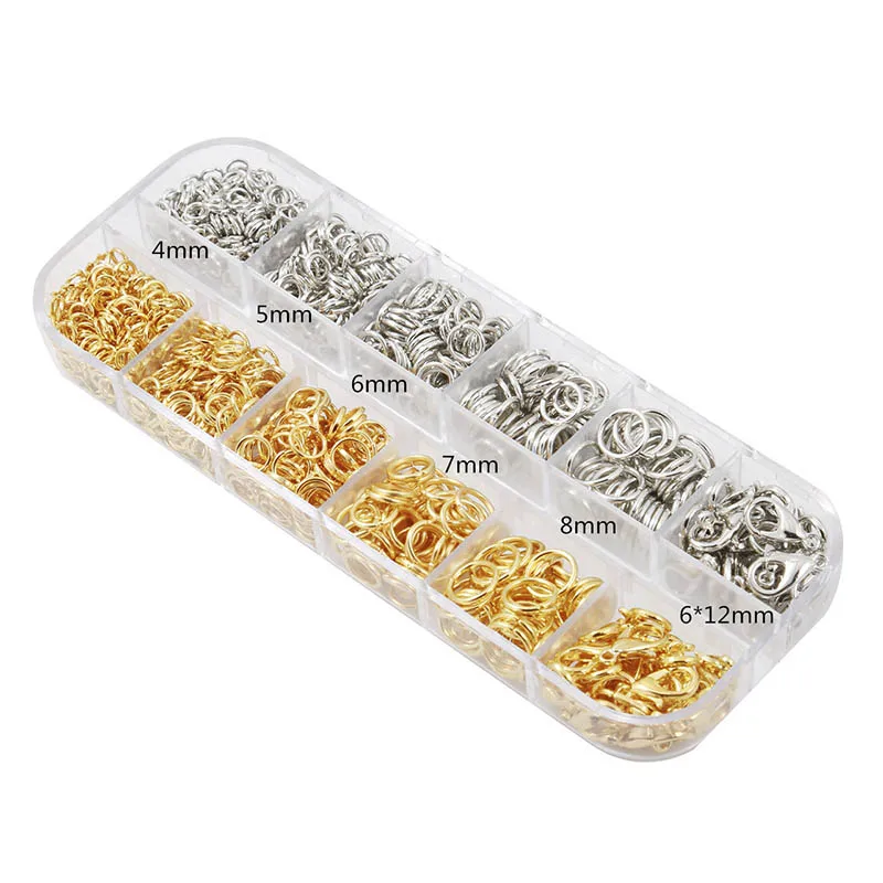 

Small Set Basic Accessories 4/5/6/8mm Jump Rings/Split Ring 7x12mm Alloy Lobster Clasp For Jewelry Making DIY Findings Component