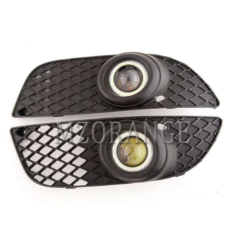

for Mitsubishi Lancer 2008-2014 One set of Bumper Grille Fog Lights LED Lamp with Wiring Switch Kit angel eyes fog lamps
