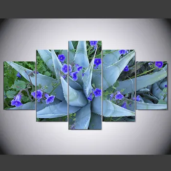 

Ode-Rin painting on the wall abstract decorative pictures Aloe flower bloom painting 5 piece canvas art IM-366