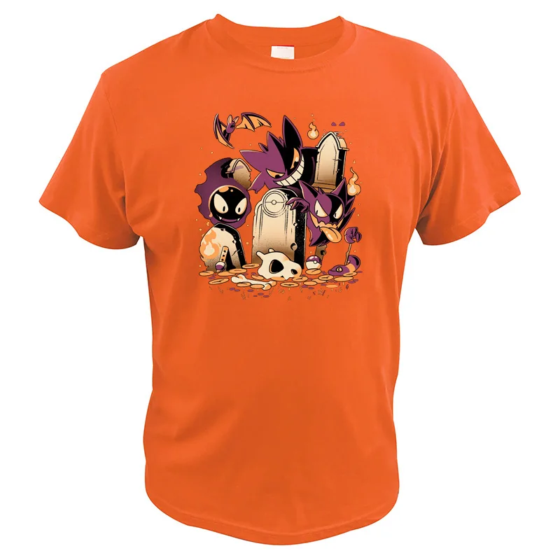 Gengar seared футболка аниме Лаванда город кошмар гробница Camiseta Модная молодежная японская футболка Pokemon - Цвет: Оранжевый