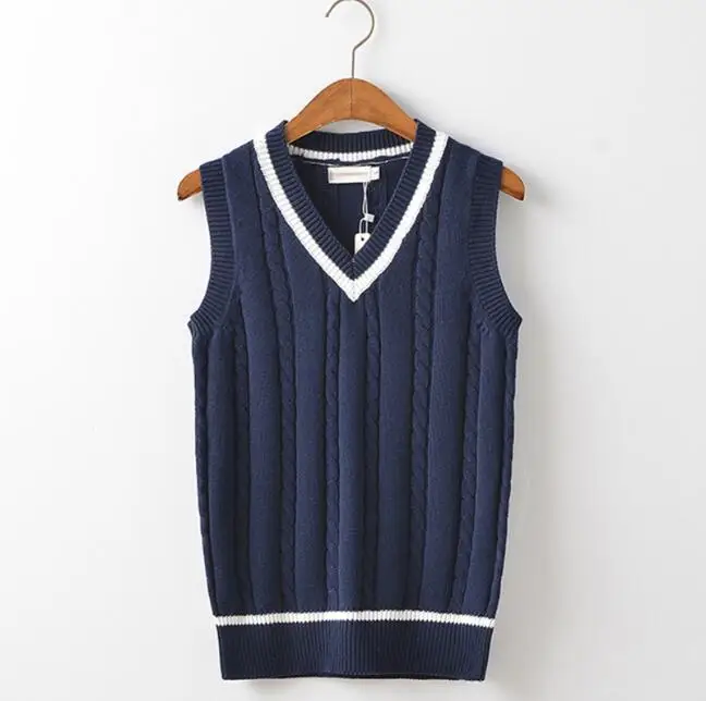 School uniform sweaters Spring School Vest woman Japanese cotton