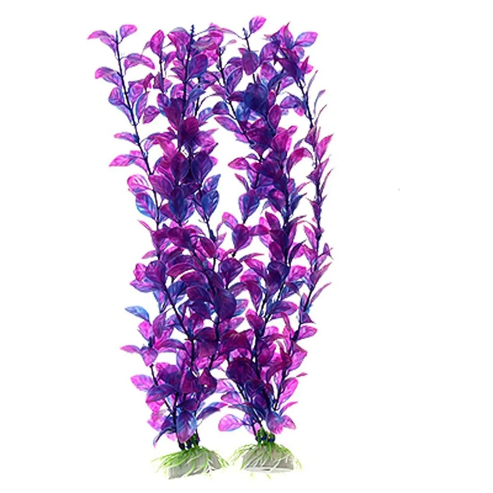 2pcs Artificial Plants Aquarium Aquascaping Tank Decor Aquatic Plants Aquarium Fish Tank Purple