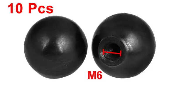 Uxcell Лидер продаж M6 женский резьбовой токарный станок машина Пластик Шарообразная ручка шарика, черный цвет, 10 шт