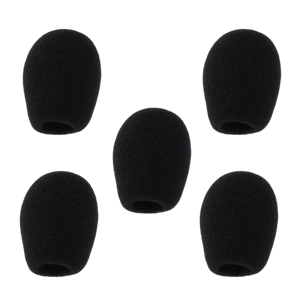5 Pieces Black Microphone Mic Sponge Windshields Wind Muffs Covers for Meeting Conference Gooseneck Microphone Parts