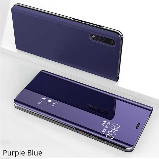Purple Зеркальный флип-чехол для huawei P20 P30 Lite Коврики 20 Lite рro Y6 Y7 крышка на Honor 20 8X 8A 10 9 lite 7A Y9 P Smart чехол - Цвет: Purple