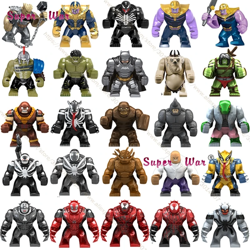 

Single Big Size Marvel Venom Edward Brock Anti-Venom Hulk Thanos Cull Obsidian Batman Bane models Building Blocks Toys