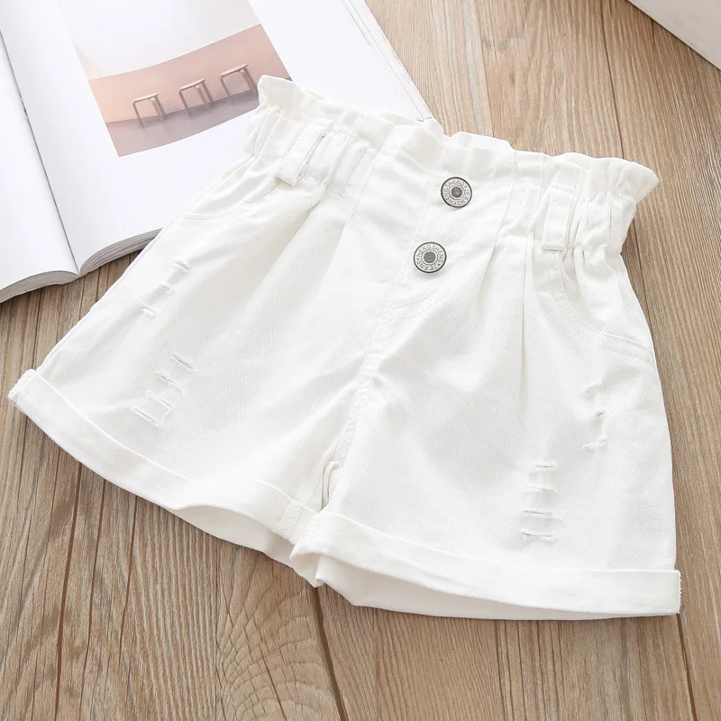 

Toddler Girl Ripped Broken Hole Summer Shorts Fashion Wholesale Lots Bulk Clothes For Children Kids Girl White Hot Pants 2019