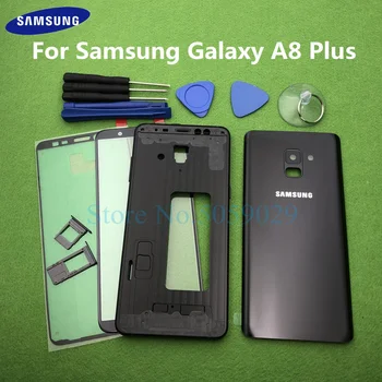 

For Samsung Galaxy A8 Plus 2018 A730 A730F SM-A730F A8+ Full Housing Case Bezel Middle Frame Back Cover + Front Glass Lens Tools
