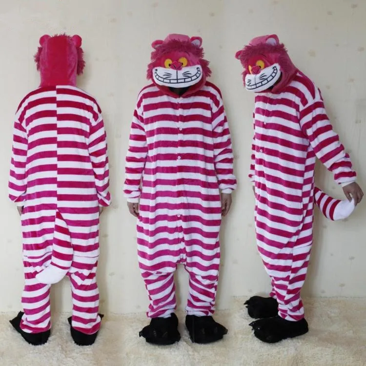 Cheshire cat Jumpsuit Costumes For Adult Women Men's Pajamas Halloween Party Cosplay camouflage