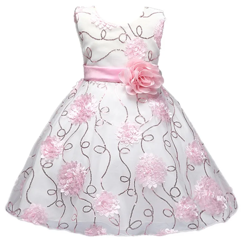 

4-12yrs New High-grade embroidered Flower Girl Dress For Party Kids Wedding Dresses Christmas Dress Girls Clothes