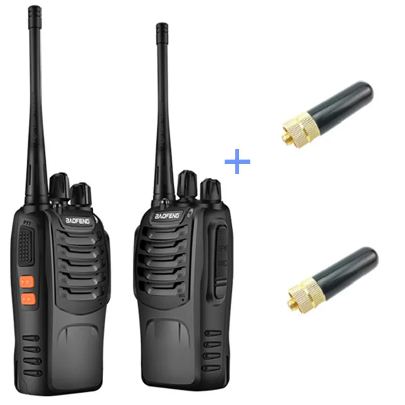 2 шт. BF888S портативный радиопередатчик fm UHF двухстороннее Радио BF 888 S Ham коммуникатор HF cb радиостанция рация Baofeng BF-888S - Цвет: Add antenna1