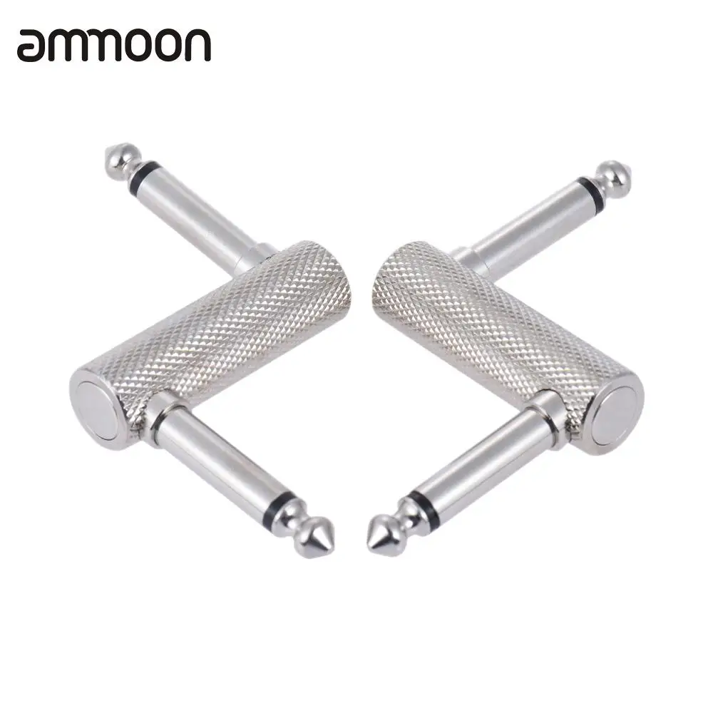 2 Pack 1/4 Inch 6.35mm Guitar Effect Pedal Connector Coupler Offset