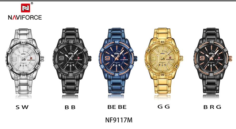 Naviforce Для мужчин Творческий Спортивные часы Полный Сталь Кварцевые наручные часы мужские модные роскошные верхней часовой бренд часы Relogio Masculino