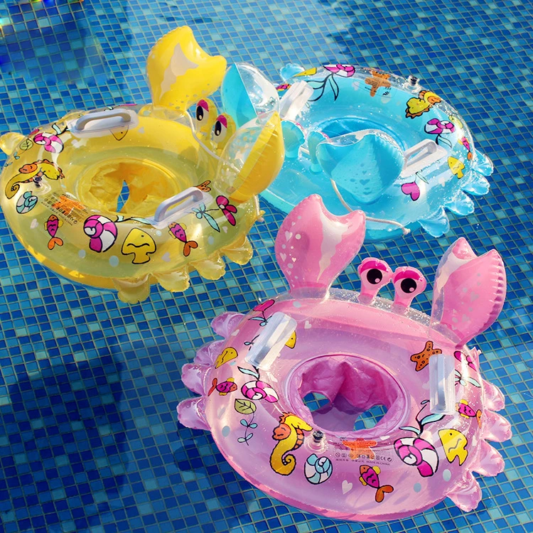 Bande dessinée petit crabe bébé natation cercle bébé bouillant natation cercle flotteur natation flotteur jouets pour enfants piscine eau flotteurs