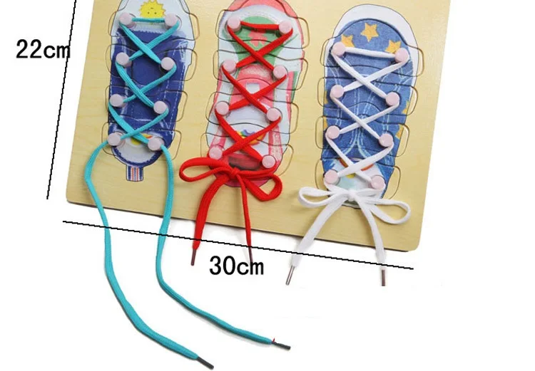 Для раннего обучения по системе Монтессори дети интеллект игрушечные лошадки деревянные шнурки одежда паззлы одежда строка линии