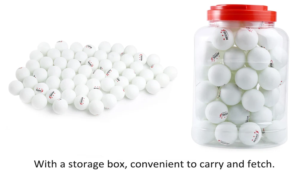 REGAIL 60 Counts 3-star Practice Table Tennis Ping Pong Ball for Advanced Training