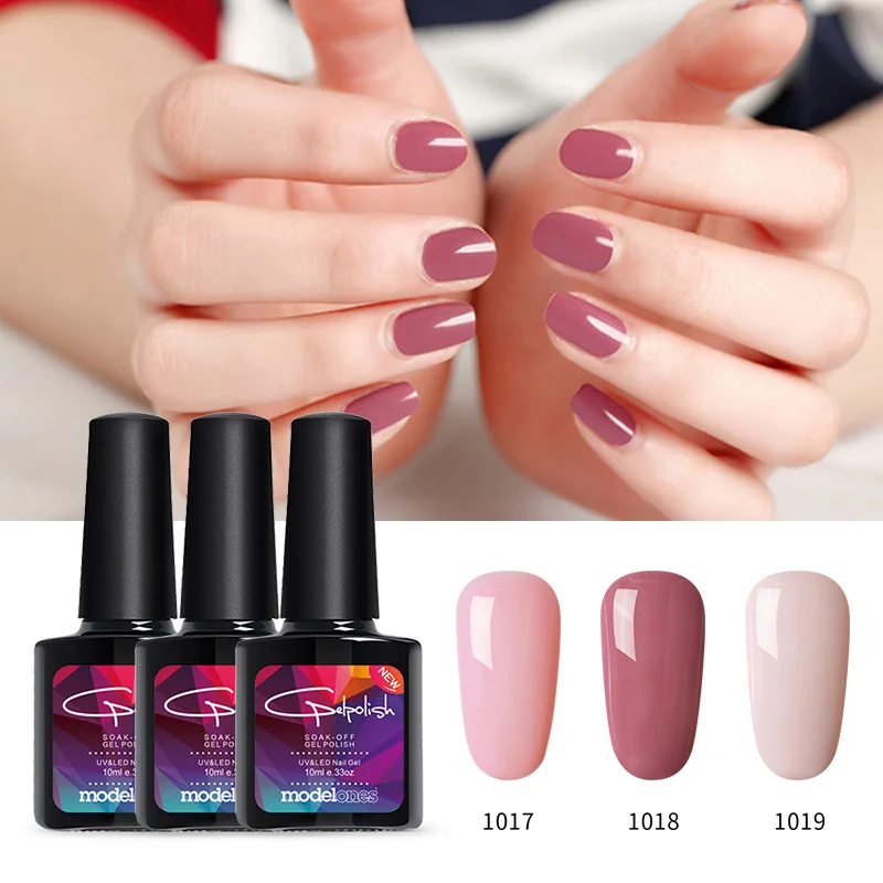 

Modelones 3Pcs/Lot UV Nail Gel Soak Off UV Led Salon Nail Polish Varnish Semi Permanent UV Nail Varnish Set Red Color Gel Polish