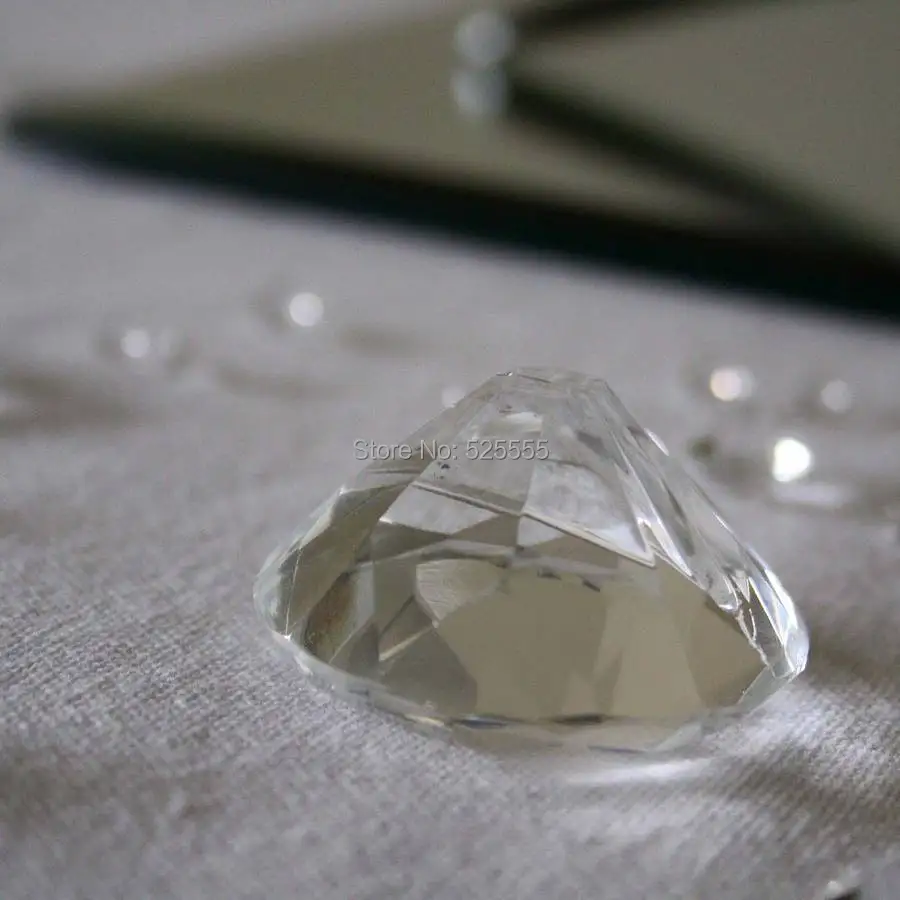 

Free shipping 12 pcs/lot 40mm crystal diamond shape name card holder wedding party table decoration