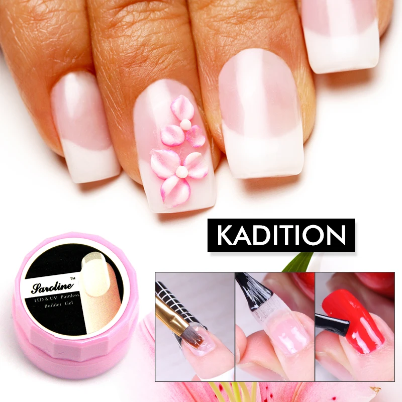 

KASITION Extension Lengthening Nail Builder Gel Varnish 8 ML Long Lasting Nail Art Tips 3 Colors Solid Colors UV Gel Nail Polish