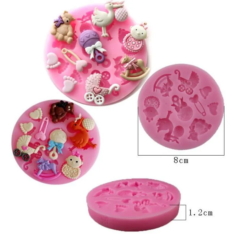 

Delfenfen 1pc DIY 3D Trojan baby Heart Silicone Fondant Mold Baking Forms Soap Mold Sugarcraft Cake Decoration Tools chocolate