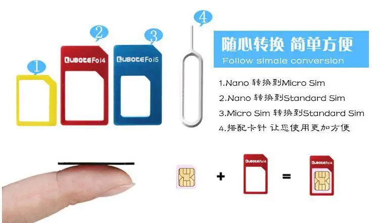 4 In 1 Nano Sim Card Adapters Micro Sim Stander Sim Card Sim Card