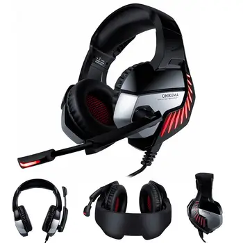

Gaming Headsets Big Headphones with Light Mic Stereo Wired Shocking Bass Gaming Headphones With Mic for PC Computer Gamer Q70
