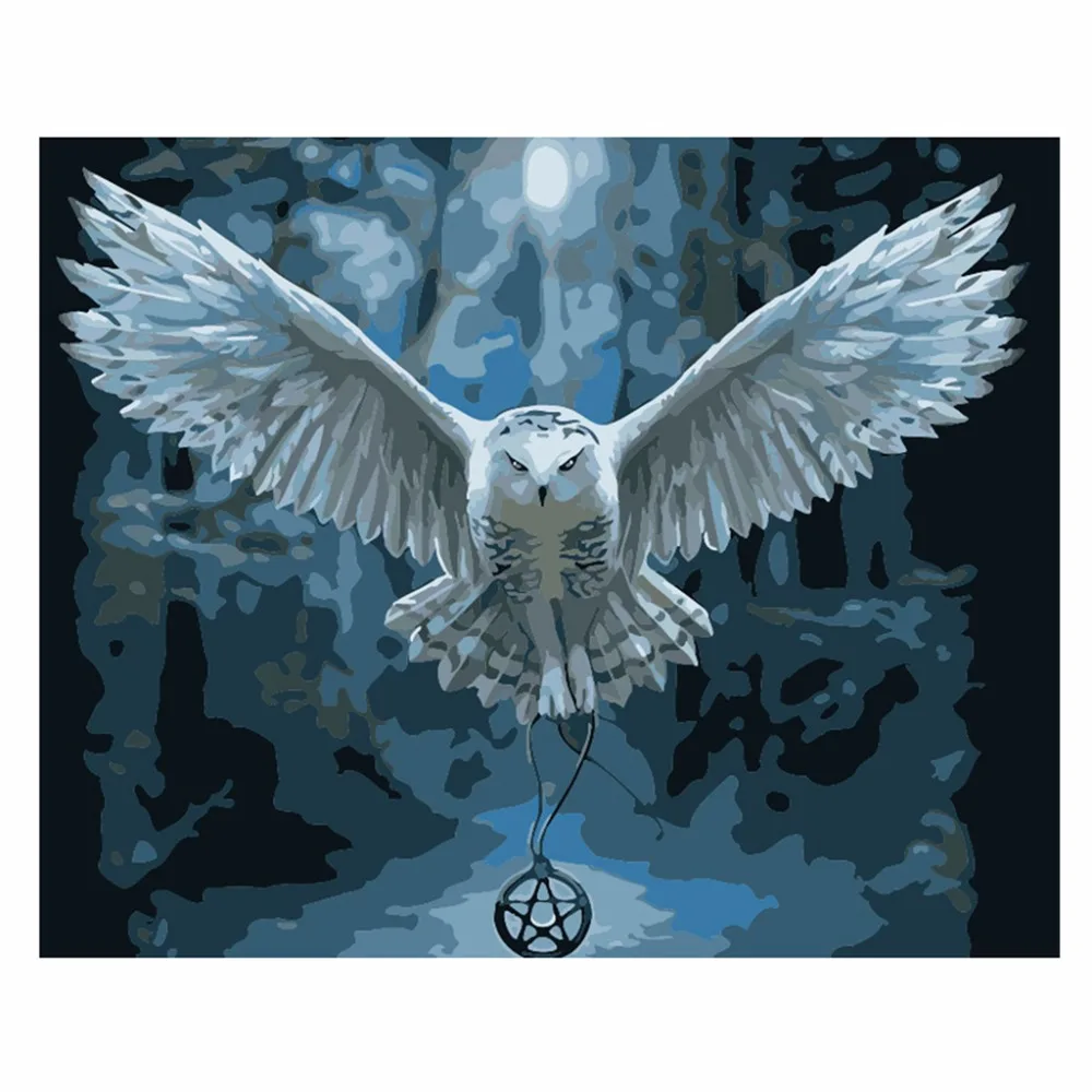 

Frameless Owl DIY Digital Oil Painting Paint By Number Canvas Artwork Wall Room Home Decor Christmas