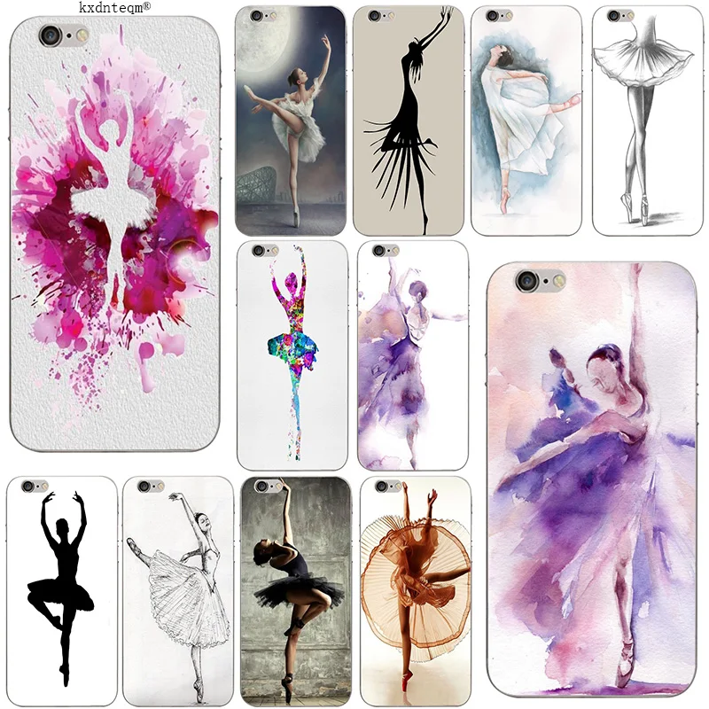 For iPhone 8 7 6 6S Plus X 5 5S SE 5C 4 Shell Fundas Ballerina Girl Dancing Soft TPU Silicon Phone Cases Slim Transparent Cover | Мобильные