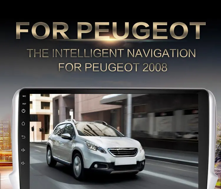 Excellent For Peugeot 2008 208 android Car 2 din radio GPS Navi 4 Core 9" WIFI  Car Android Multimedia 2din car dvd player 2