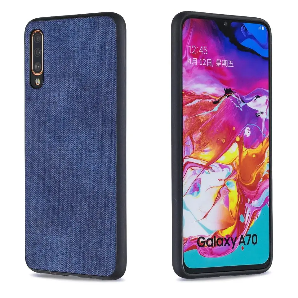 For Samsung Galaxy A70 A50 A30 A20 A10 Case Fashion Casual Denim Leather Rubber TPU Silicone Soft Mobile Phone Cover Shell |