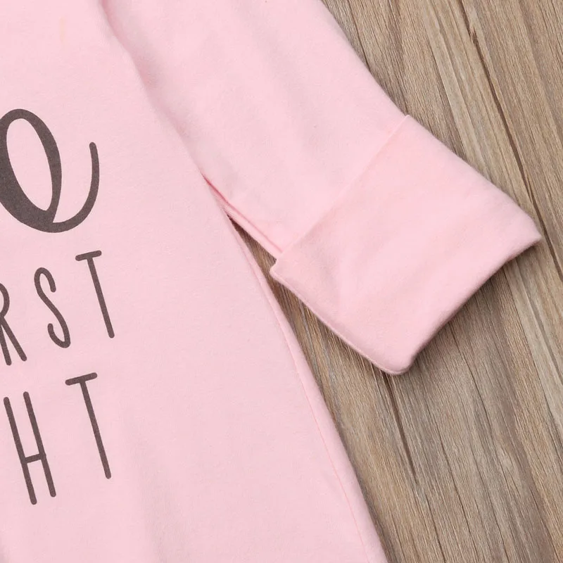 Newborn Infant Baby Girl Sleeping Gown Swaddle Pajamas Outfits Pink Sleeping Bag+ Print Headband for Newborn Boys and Girls
