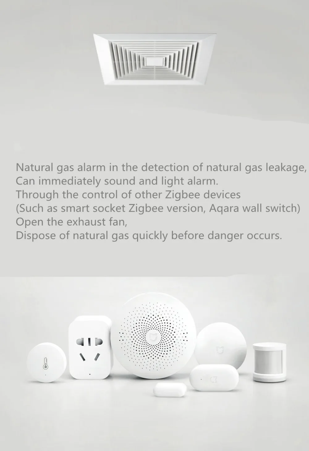 Xiaomi Honeywell детектор газа сигнализации, Aqara Zigbee пульт дистанционного управления CH4 мониторинг потолка и настенный легко установить работу приложение Mijia