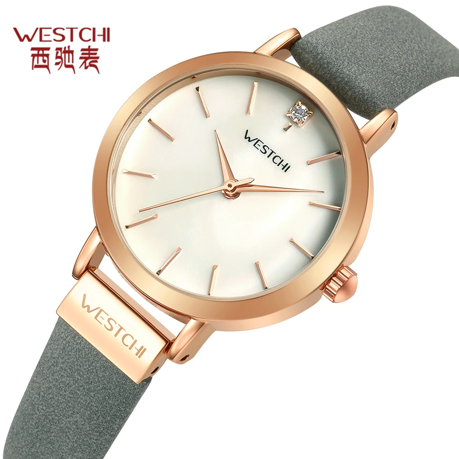 

Women's Designed Watch WESTCHI Brand Waterproof Small Clock Leather Strap Drop Shipping Fashion Quartz Watch Women's WristWatch