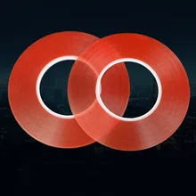 Двухсторонняя лента 2 мм 50 м крепкая акриловая клейкая красная пленка прозрачная наклейка для мобильного телефона панель ЖК-дисплей экран инструмент для ремонта