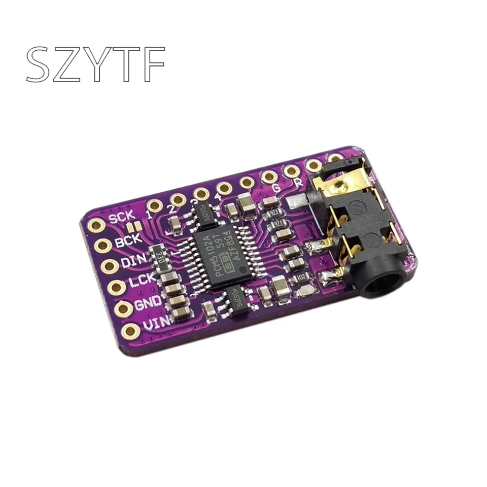 

Interface I2S PCM5102 DAC Decoder GY-PCM5102 I2S Player Module For Raspberry Pi pHAT Format Board Digital PCM5102A Audio Board