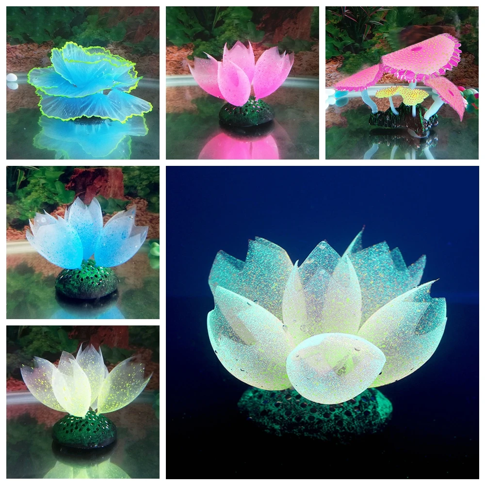 

Artificial Luminous Sea Anemones Aquarium Decor Fluorescent Bubble Coral Underwater Plants Fish Tank Decoration Ornament