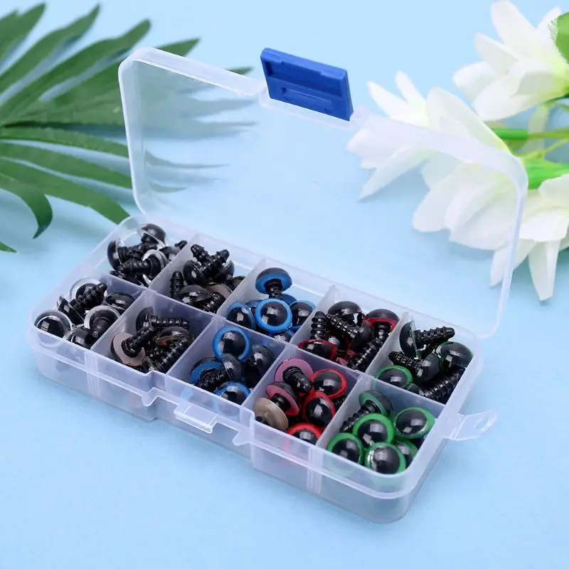 

100Pcs DIY Doll Eyes For Teddy Bear 8mm/10mm/12mm Puppet Plastic Screw Thread Craft Children Kids
