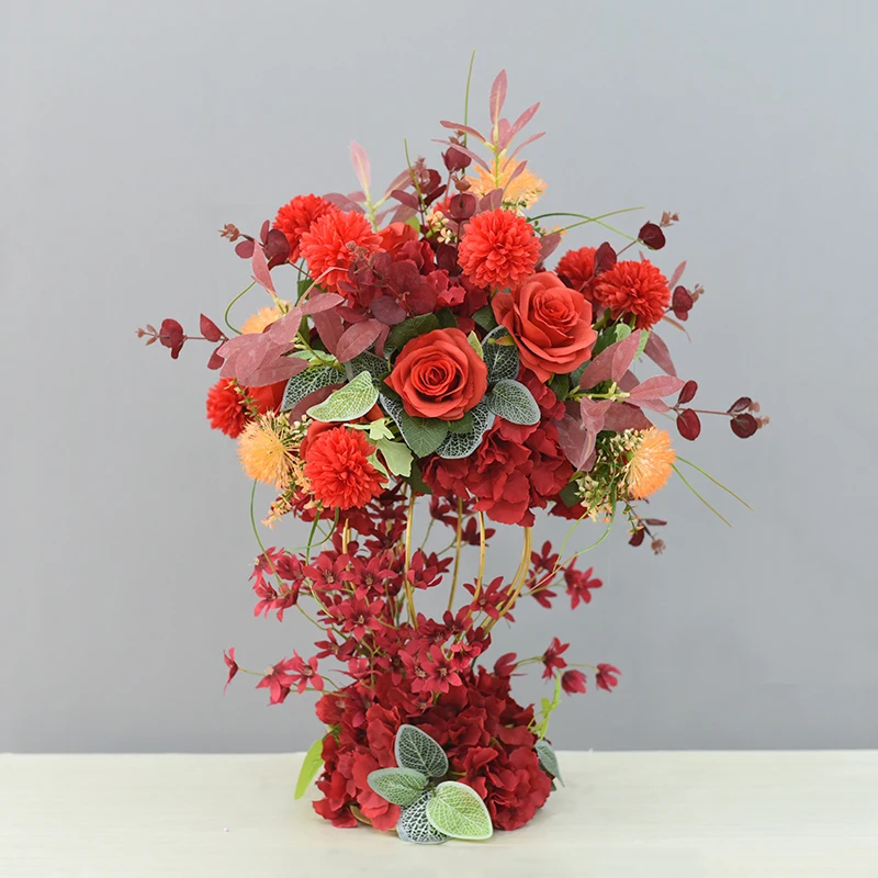 JAROWN Artificial Main Table Flower Ball Set Home Party Road Lead Props Flower Arrangement Wedding Signing Table Decoration (4)