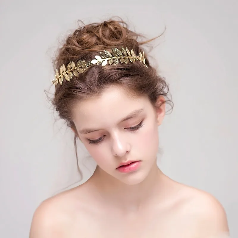 silver leaf silver headband gold headband gold leaf Gold or Silver flowerleaf headband or hair clips gold flower princess headband